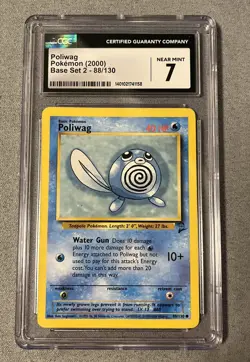 POLIWAG 88/130 POKEMON 2000 BASE SET 2 CGC 7 NEAR MINT - Image 1