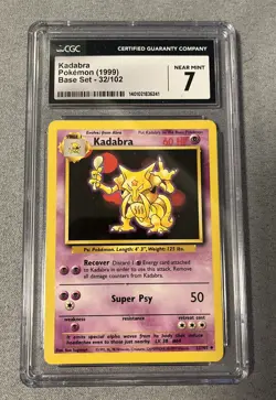 KADABRA 32/102 POKEMON 1999 BASE SET CGC 7 NEAR MINT - Image 1