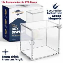 16x TCG Protectors Pokemon Elite Trainer Box 8mm 99.9% UV Acrylic Display Case - Image 1