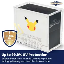 16x TCG Protectors Pokemon Elite Trainer Box 8mm 99.9% UV Acrylic Display Case - Image 2