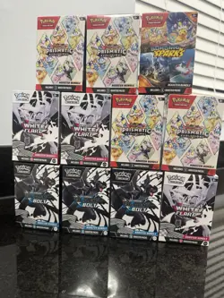 POKEMON TCG BOOSTER BUNDLE X11 LOT BLACK BOLT WHITE FLARE PRISMATIC SURGING NEW - Image 1