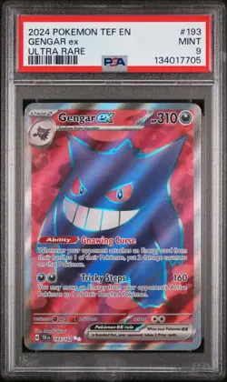2024 POKEMON TEF EN-TEMPORAL FORCES ULTRA RARE #193 GENGAR EX PSA 9 - Image 1