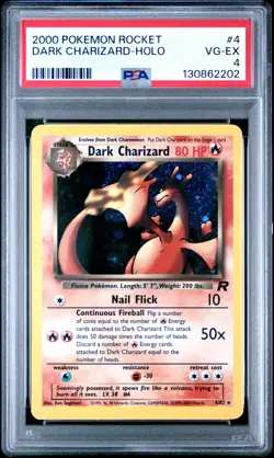 2000 POKEMON ROCKET #4 DARK CHARIZARD-HOLO PSA 4 - Image 1