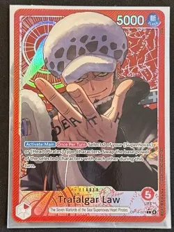 One Piece TCG English OP14-001 Trafalgar Law Leader Alt Art Parallel - Image 1