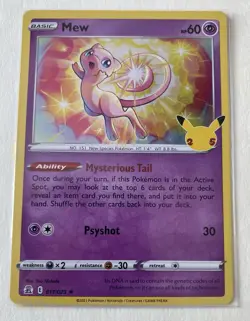 Mew 011/025 - Rare Holo - Celebrations 25th - Pokemon Card - NM - 1¢ start! - Image 1