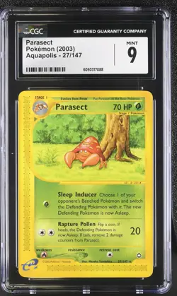 CGC 9 MINT Parasect 2003 Aquapolis 27/147 Pokemon Card - Image 1