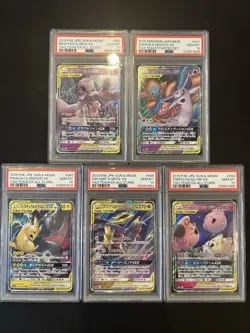 PSA 10 Pokemon Card Game Japanese Tag Team GX RR 5 Card Set Bulk Holo - Image 1