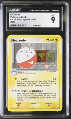 CGC 9 MINT Electrode EX Hidden Legends 5/101 Holo Pokemon Card - Image 1