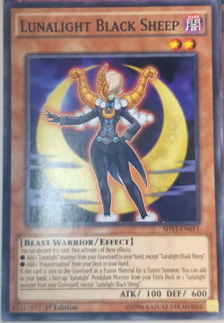 Yugioh Lunalight Black Sheep SHVI-EN011 1st Edition Trading Card Game - Image 1