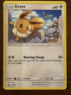 Pokemon Eevee TCG SM235 Black Star Promos Holo Rare Card 2019 Cosmos - Image 1