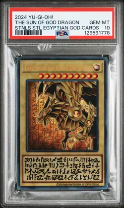 2024 YU-GI-OH! STAINLESS STEEL EGYPTIAN GOD CARDS THE SUN OF GOD DRAGON PSA 10 - Image 1