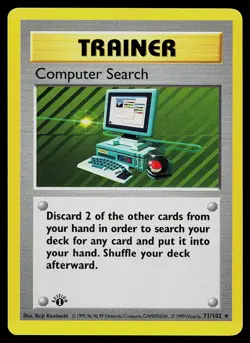 Pokemon Card - Computer Search Base Set (Shadowless) 71/102 Rare 1st Edition - Image 1