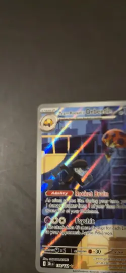Pokemon TCG Team Rockets Orbeetle Holo Card 198/182 Illustration Rare - Image 3