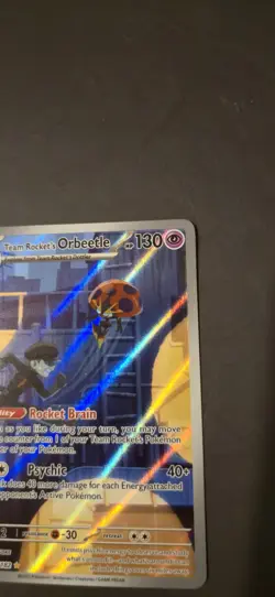 Pokemon TCG Team Rockets Orbeetle Holo Card 198/182 Illustration Rare - Image 4