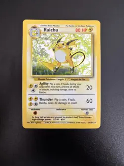 Pokemon TCG Raichu Holo Rare Card Base Set Unlimited (14/102) - Image 1
