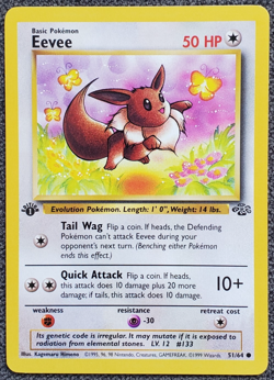1st Edition Eevee Jungle #51/64 Vintage Pokemon Card 1999 WOTC - Image 1
