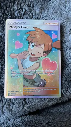 Pokemon TCG Misty's Favor Full Art Card Sun & Moon Unified Minds - Image 1