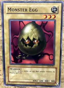 YuGiOh TCG Monster Egg Common Card LOB-017 Vintage NM M - Image 1