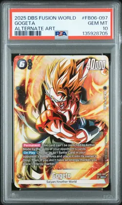 2025 DRAGON BALL SUPER CARD GAME FUSION WORLD RIVALS CLASH GOGETA PSA 10 - Image 1