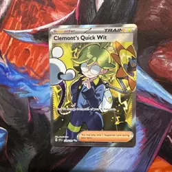 Pokemon Clemont's Quick Wit Holo Ultra Rare Card 229/191 Sv08: Surging Sparks - Image 1