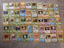Pokemon 50 Random Cards Bulk Lot - Common Vintage 1995-2001, Moderately Played - Image 1
