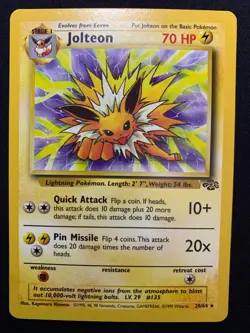 JOLTEON - 20/64 - JUNGLE - RARE POKEMON CARD - LP - Image 1