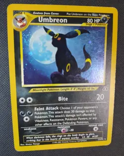 Umbreon 13/75 Neo Discovery Holo Pokemon OG Moonbreon SWIRL** Vintage Card Rare - Image 1