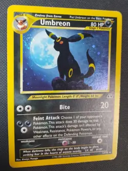 Umbreon 13/75 Neo Discovery Holo Pokemon OG Moonbreon SWIRL** Vintage Card Rare - Image 3