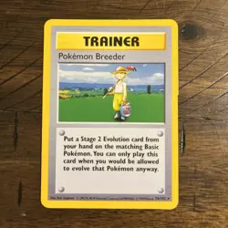 Pokemon Cards: Base Set Shadowless Rare: Pokemon Breeder 76/102 - Image 1