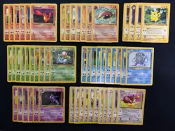 VINTAGE POKEMON 54 CARDS LOT - BASE SET, FOSSIL, JUNGLE, TEAM ROCKET - LP-MP - Image 1