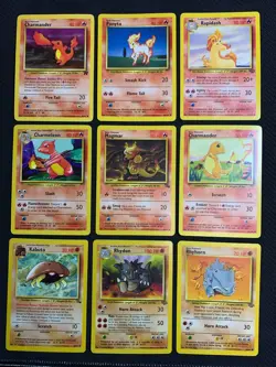 VINTAGE POKEMON 54 CARDS LOT - BASE SET, FOSSIL, JUNGLE, TEAM ROCKET - LP-MP - Image 2