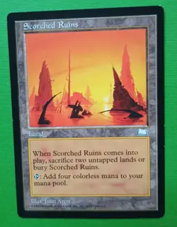 Magic the Gathering MTG Weatherlight SCORCHED RUINS LP/EX RARE 1997 Nice! - Image 1