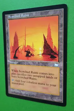 Magic the Gathering MTG Weatherlight SCORCHED RUINS LP/EX RARE 1997 Nice! - Image 2