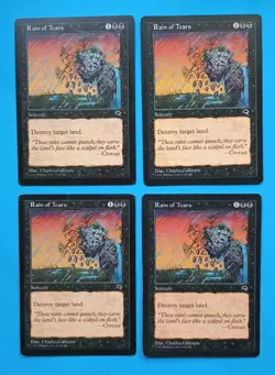Magic the Gathering MTG Tempest RAIN OF TEARS X 4 ( 2 LP/EX & 2 MP) U 1997! - Image 1