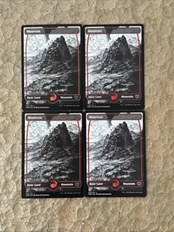 MTG *4 Mountain Basic Land Full Art 275/277* (NM) Crimson Vow Magic Gathering - Image 1