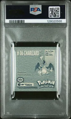 1999 POKEMON STICKERS SERIES 1 #6 CHARIZARD PSA 8 - Image 2