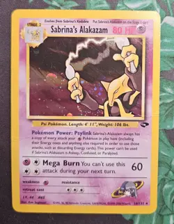 Sabrina's Alakazam Holo Rare 16/132 Gym Challenge Unlimited Pokemon TCG DAMAGED - Image 1