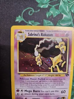 Sabrina's Alakazam Holo Rare 16/132 Gym Challenge Unlimited Pokemon TCG DAMAGED - Image 3