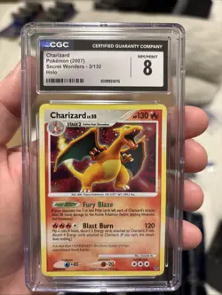 2007 Pokemon Diamond & Pearl Secret Wonders Charizard Holo #3/132 CGC 8 NM/Mint - Image 1