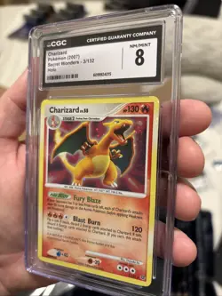 2007 Pokemon Diamond & Pearl Secret Wonders Charizard Holo #3/132 CGC 8 NM/Mint - Image 2