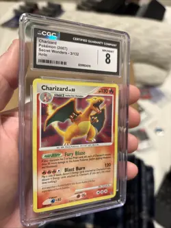2007 Pokemon Diamond & Pearl Secret Wonders Charizard Holo #3/132 CGC 8 NM/Mint - Image 3