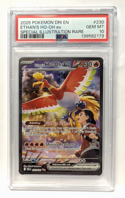 2025 Pokemon Destined Rivals Ethan’s Ho-Oh ex #230 SIR Illustration Rare PSA 10 - Image 1