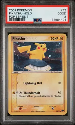 2007 POKEMON POP SERIES 5 #12 PIKACHU-HOLO PSA 2 - Image 1
