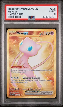 2023 POKEMON MEW EN-151 HYPER RARE #205 MEW EX PSA 9 - Image 1