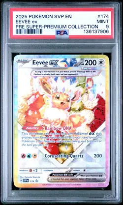 2025 POKEMON SVP EN-SV BLACK STAR PROMO #174 EEVEE EX PSA 9 - Image 1