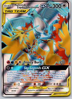 Moltres & Zapdos & Articuno Tag Team GX - 66/68 -Hidden Fates Pokemon LP/MP - Image 1