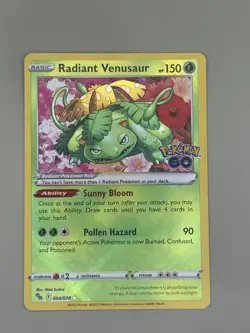Radiant Venusaur 004/078 Radiant Rare Pokemon GO Pokemon NM - Image 1
