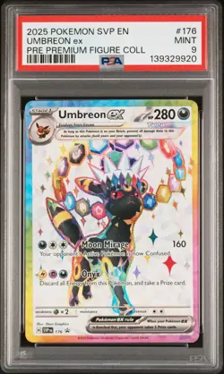2025 POKEMON SVP EN-SV BLACK STAR PROMO #176 UMBREON EX PSA 9 - Image 1
