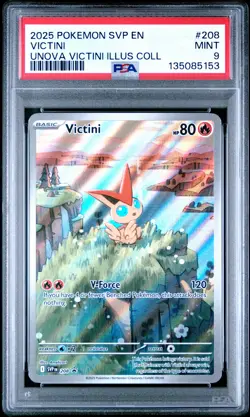 2025 POKEMON SVP PROMO UNOVA VICTINI ILLUSTRATION COLLECTION #208 VICTINI PSA 9 - Image 1