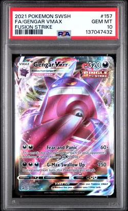 2021 POKEMON SWORD & SHIELD FUSION STRIKE #157 FULL ART/GENGAR VMAX PSA 10 - Image 1